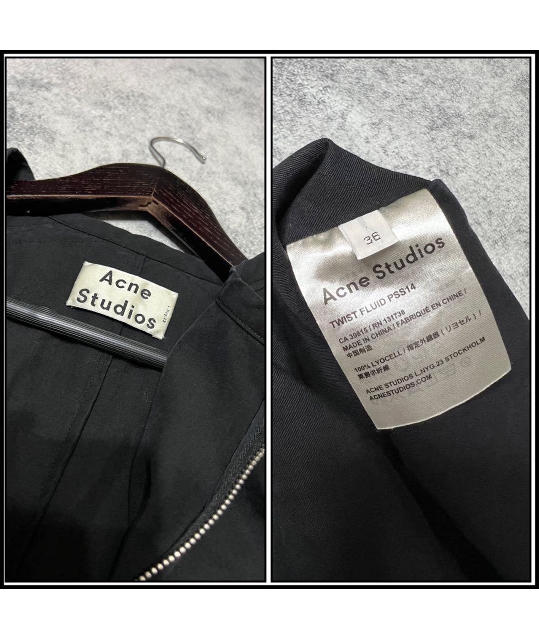 ACNE STUDIOS Черное хлопковое повседневное платье, фото 8