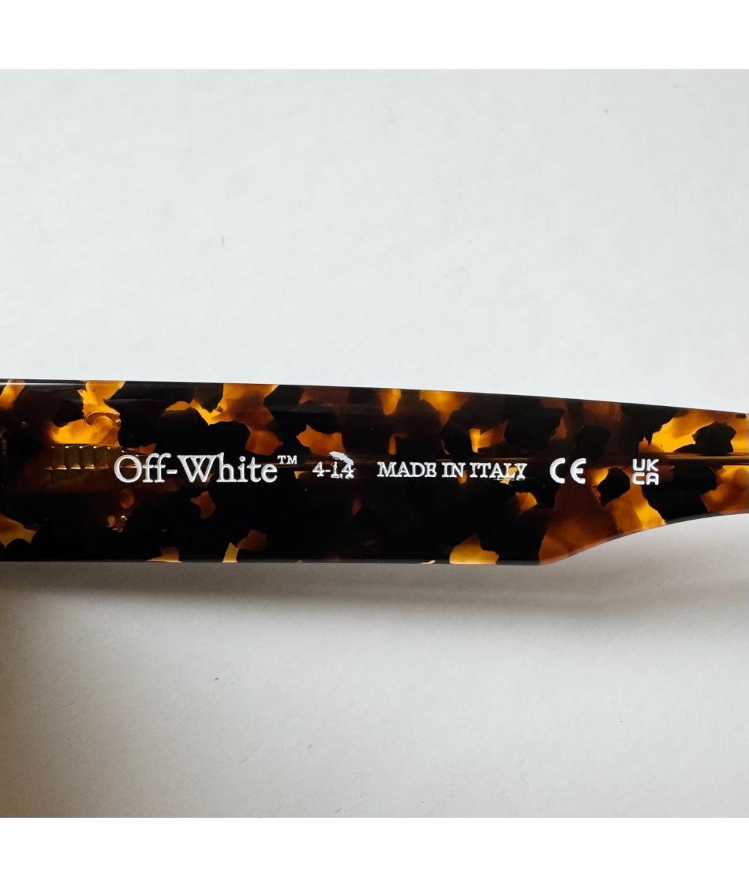 OFF-WHITE Коричневые пластиковые солнцезащитные очки, фото 4