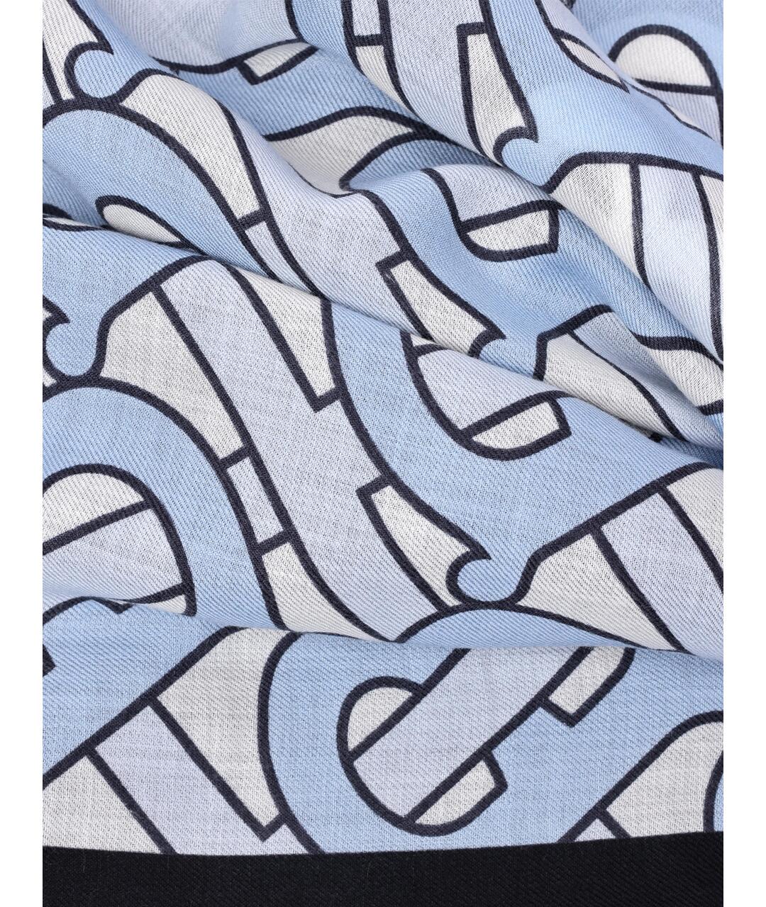 BURBERRY Синий кашемировый шарф, фото 2