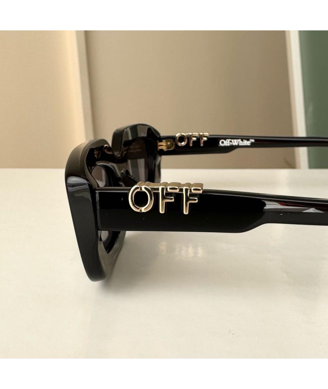 OFF-WHITE Черные пластиковые солнцезащитные очки, фото 3