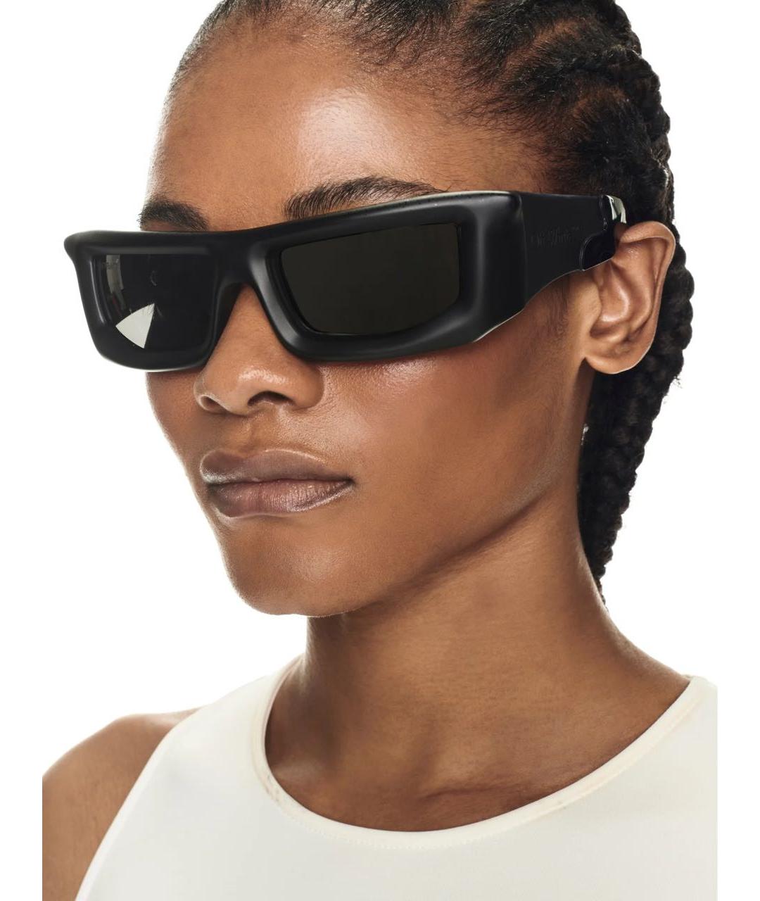 OFF-WHITE Черные пластиковые солнцезащитные очки, фото 6