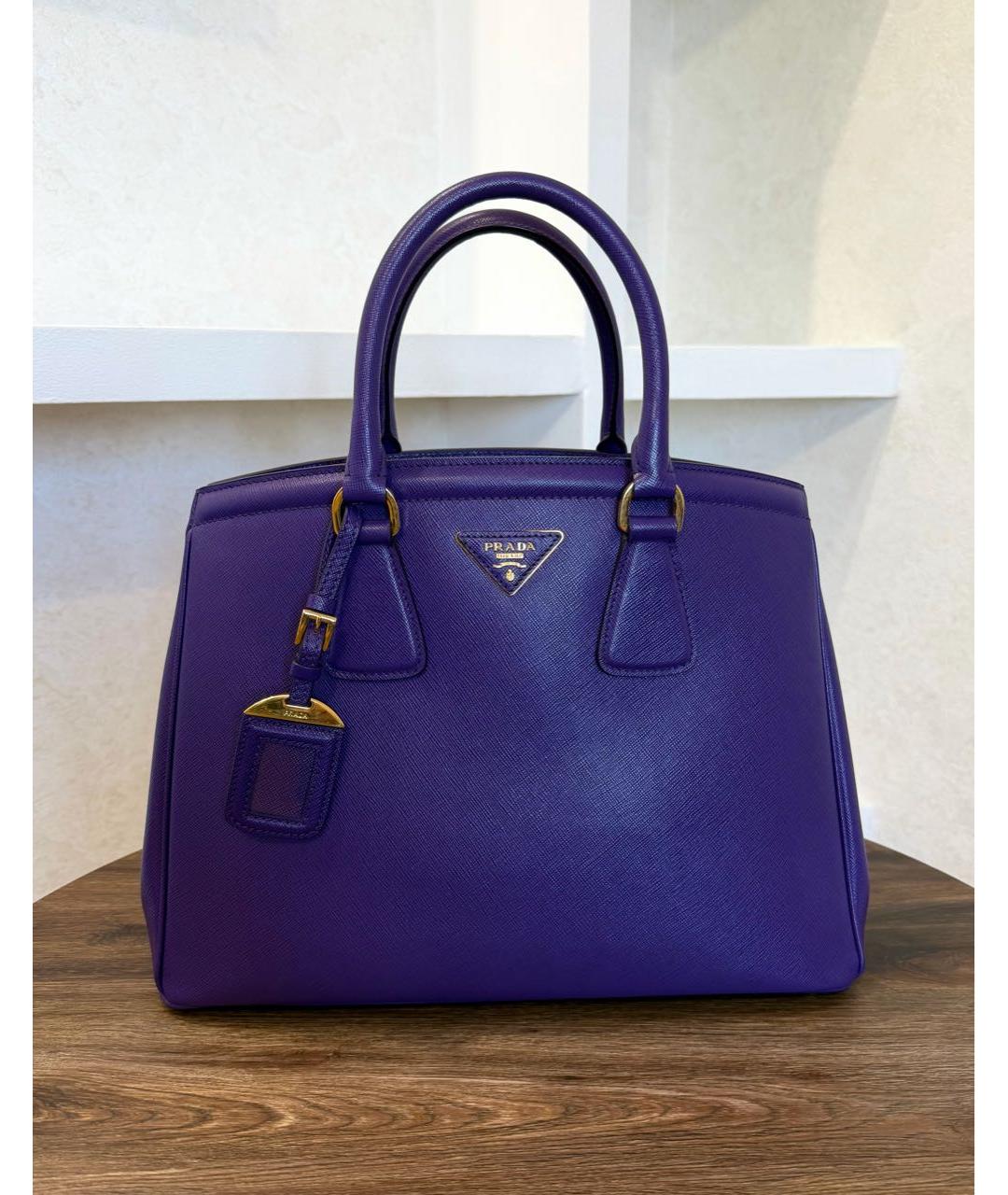 PRADA Фиолетовая кожаная сумка тоут, фото 2