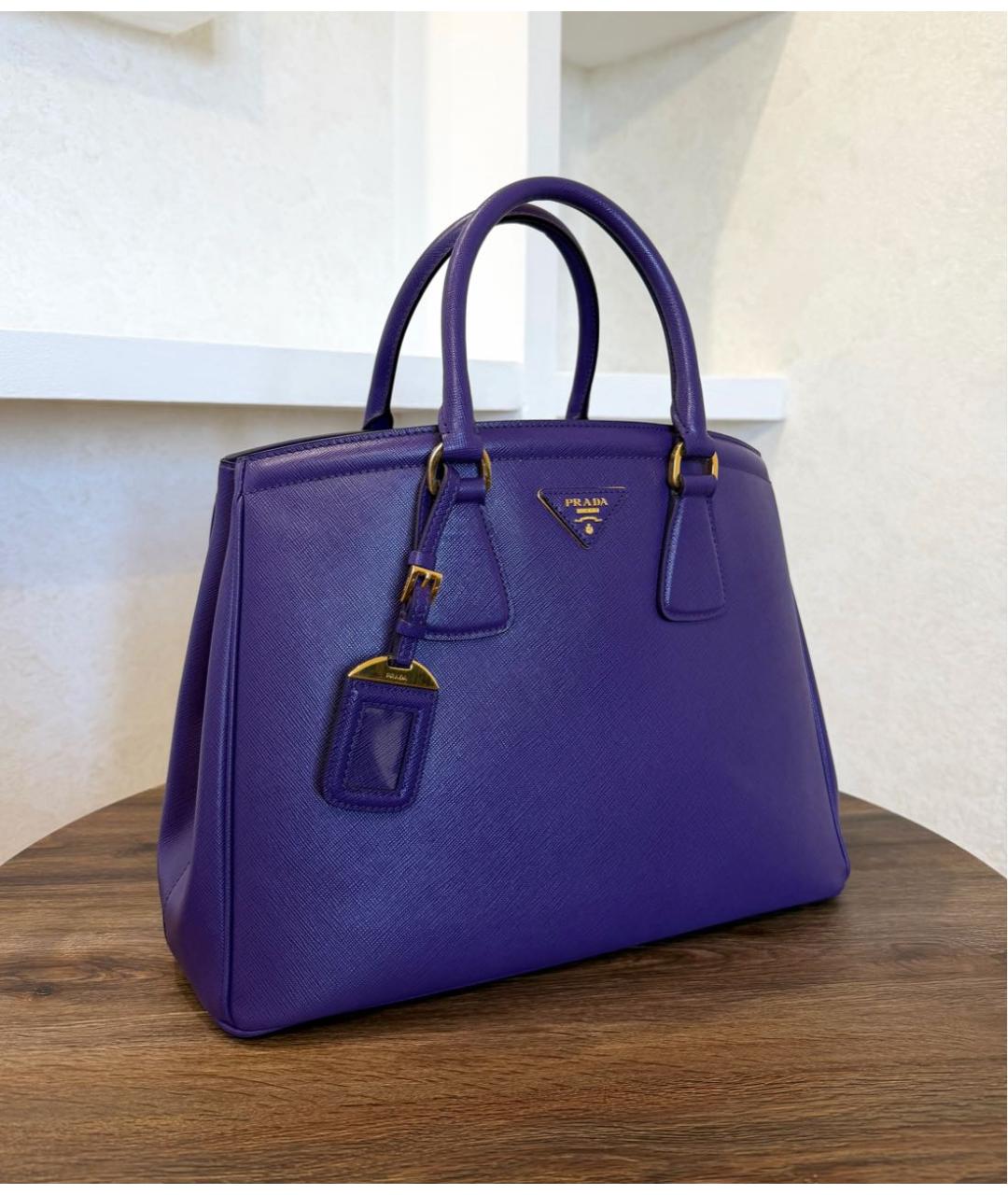 PRADA Фиолетовая кожаная сумка тоут, фото 3