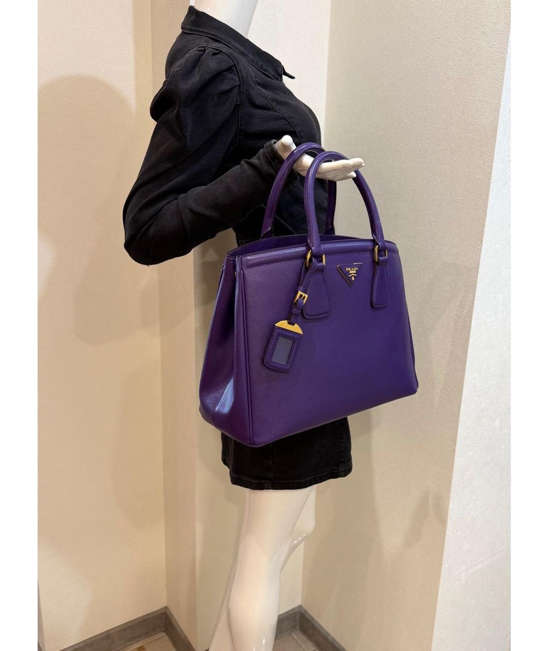 PRADA Фиолетовая кожаная сумка тоут, фото 5