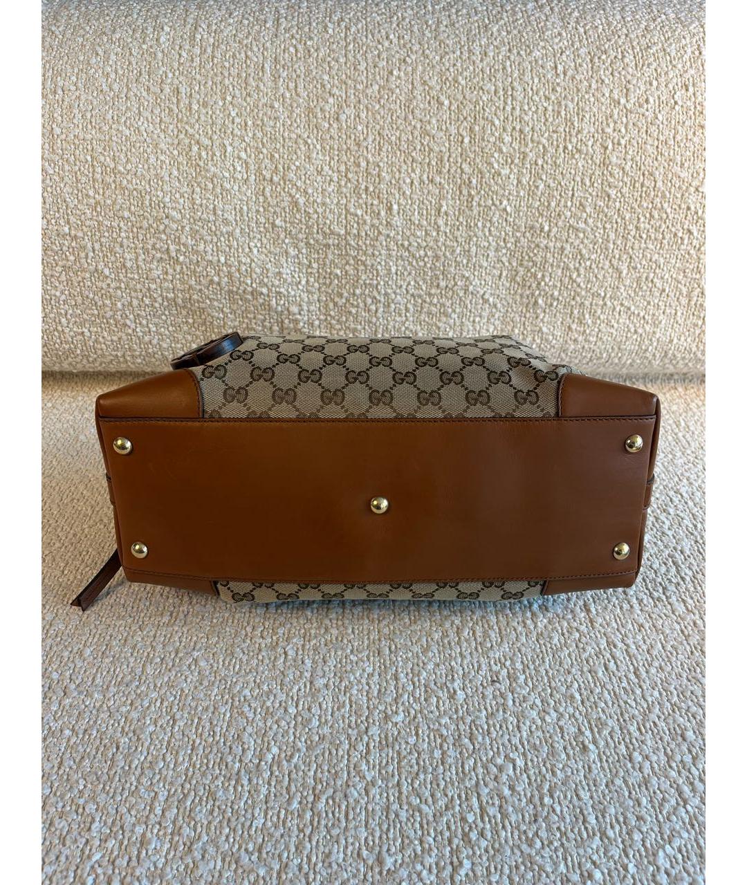 GUCCI Коричневая кожаная сумка с короткими ручками, фото 7