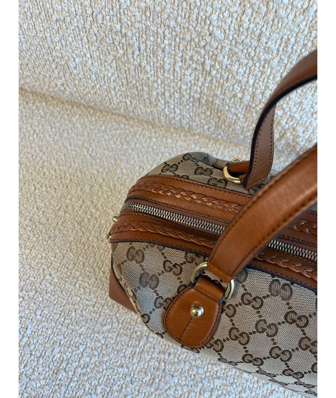 GUCCI Коричневая кожаная сумка с короткими ручками, фото 8