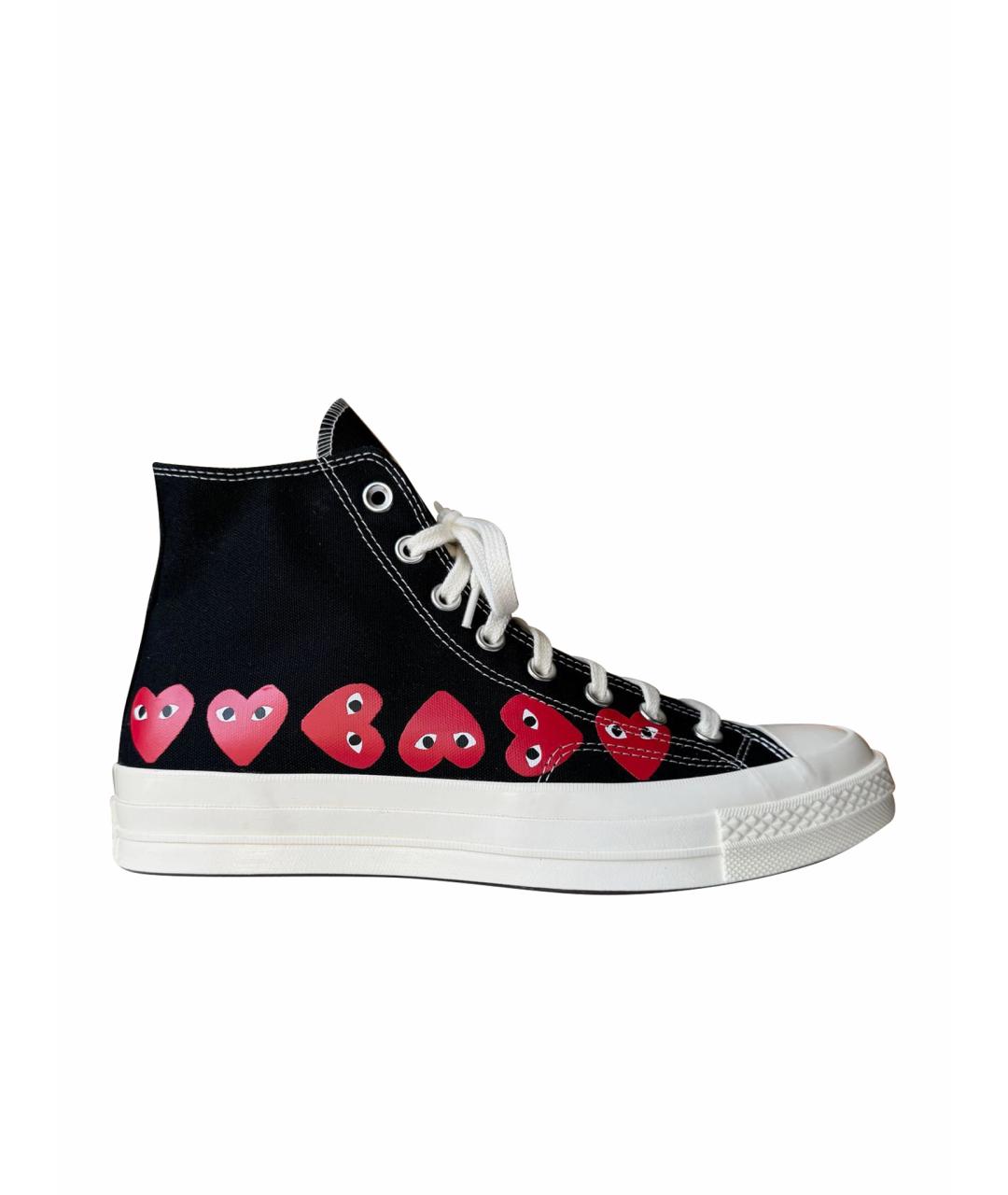 COMME DES GARÇONS PLAY Черные текстильные высокие кроссовки / кеды, фото 1