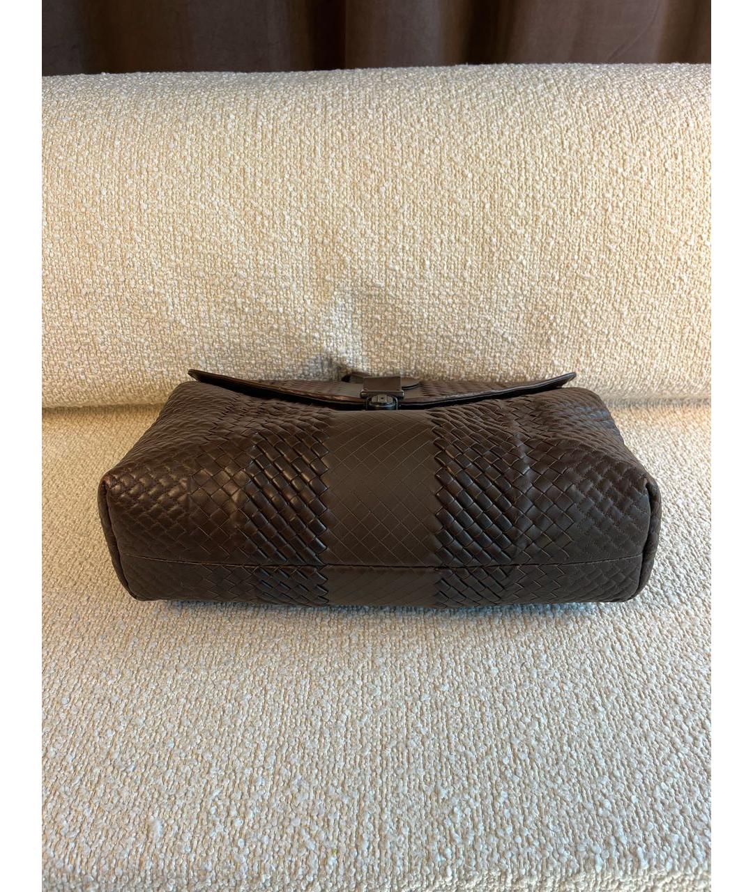 BOTTEGA VENETA Коричневый кожаный портфель, фото 7