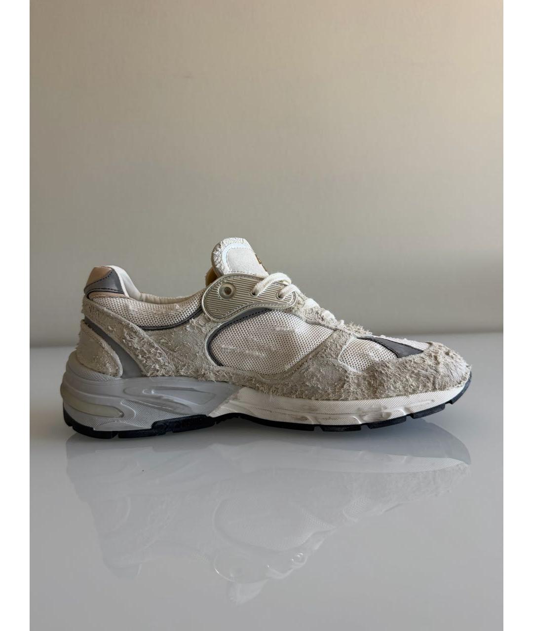 GOLDEN GOOSE Бежевые замшевые низкие кроссовки / кеды, фото 3