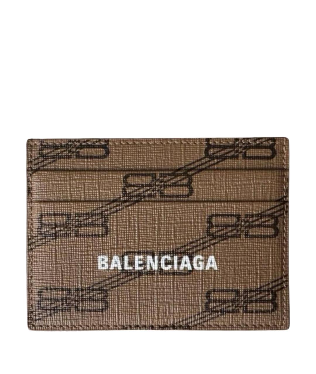 BALENCIAGA Коричневый кожаный кардхолдер, фото 1