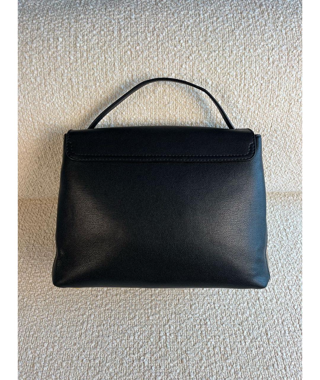 BURBERRY Черная кожаная сумка с короткими ручками, фото 3