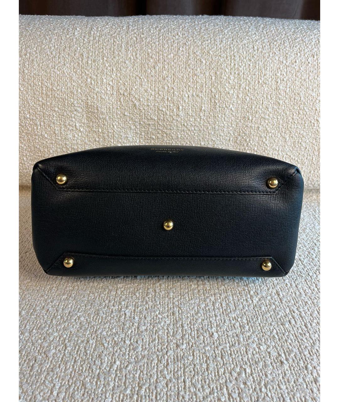 BURBERRY Черная кожаная сумка с короткими ручками, фото 7