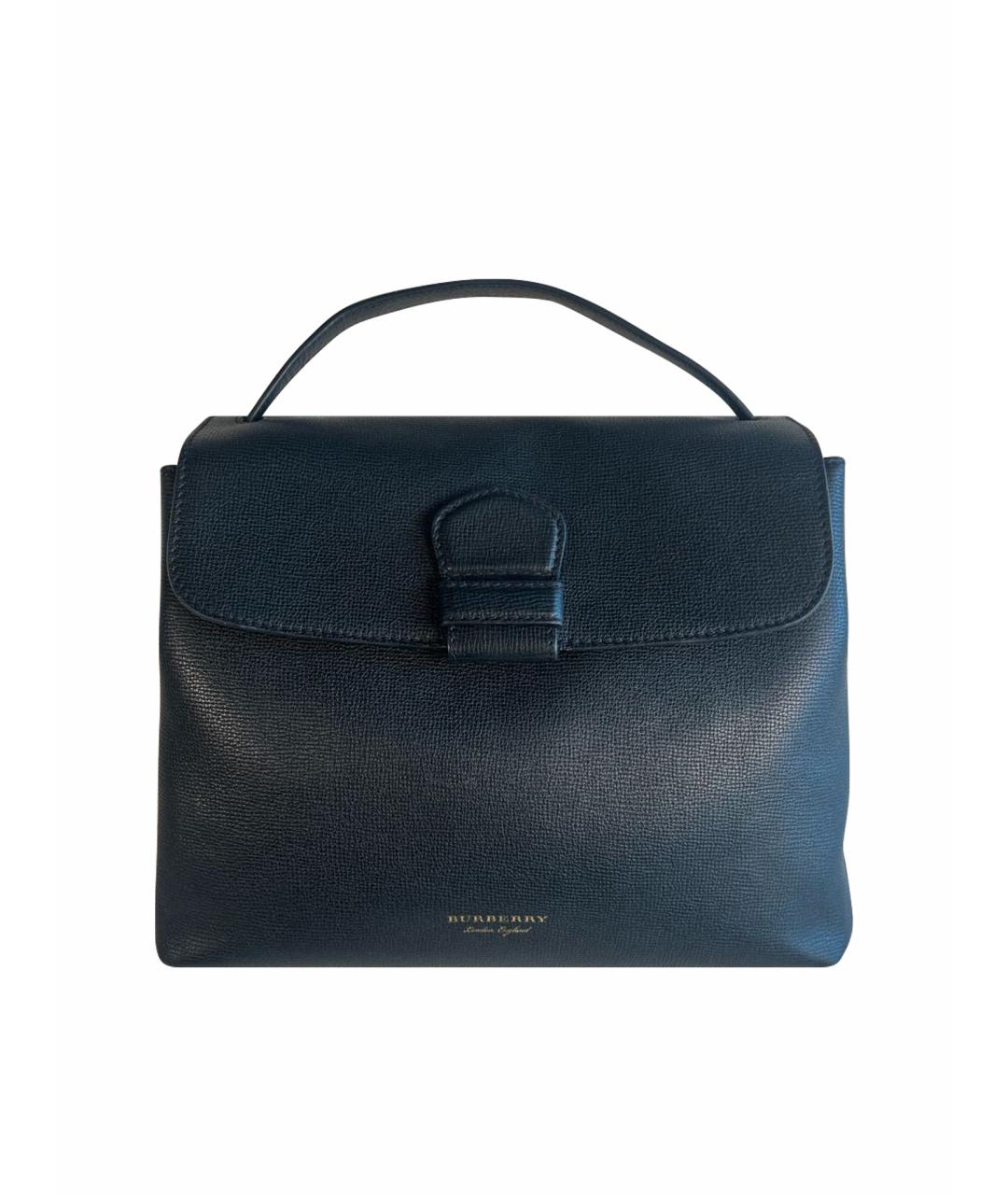 BURBERRY Черная кожаная сумка с короткими ручками, фото 1