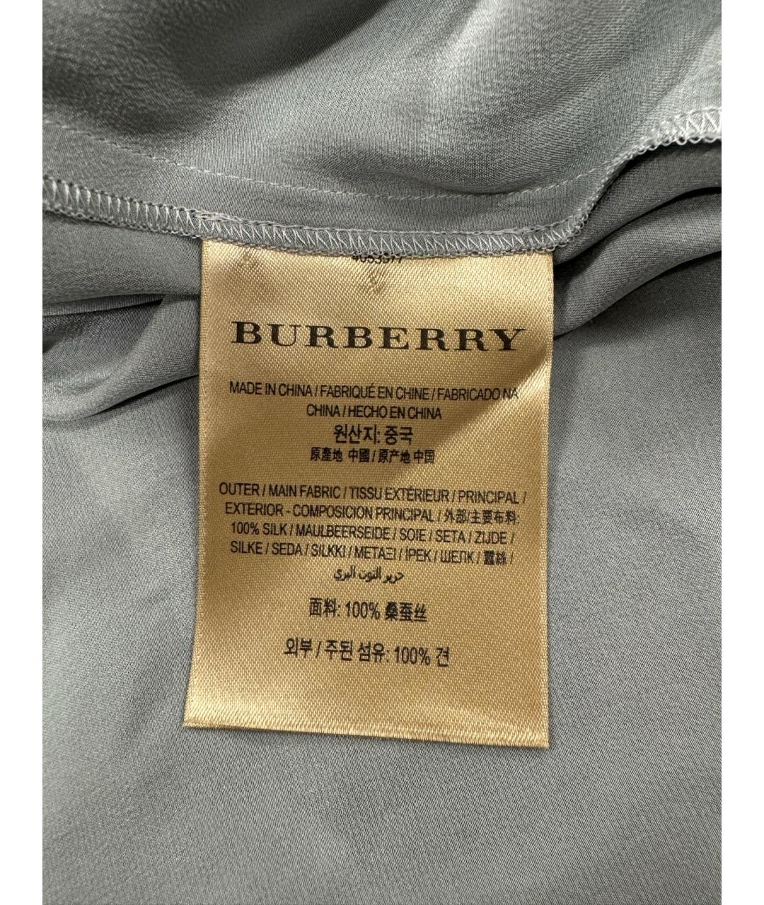 BURBERRY Зеленое шелковое повседневное платье, фото 4