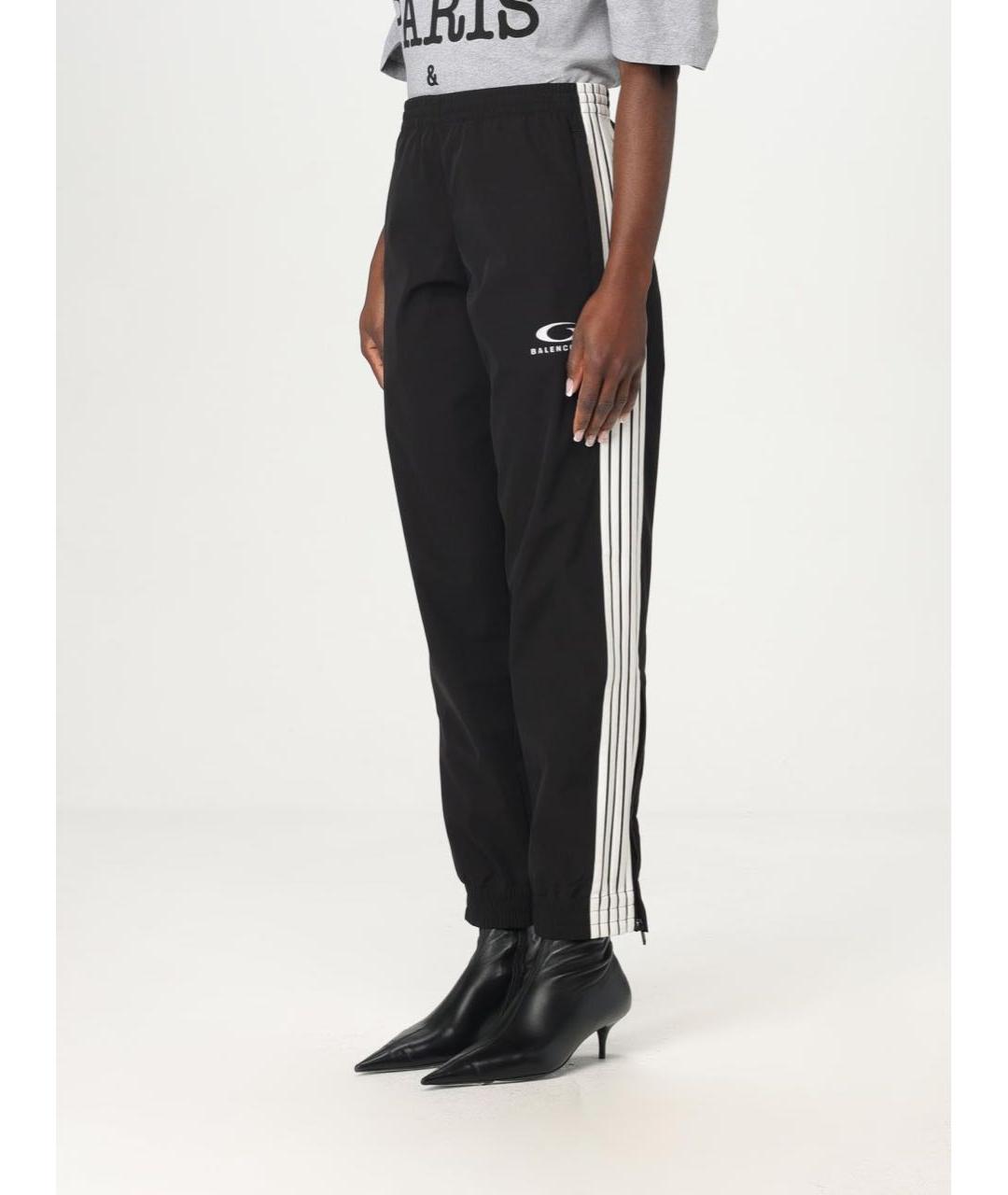 BALENCIAGA Черные полиэстеровые спортивные брюки и шорты, фото 3