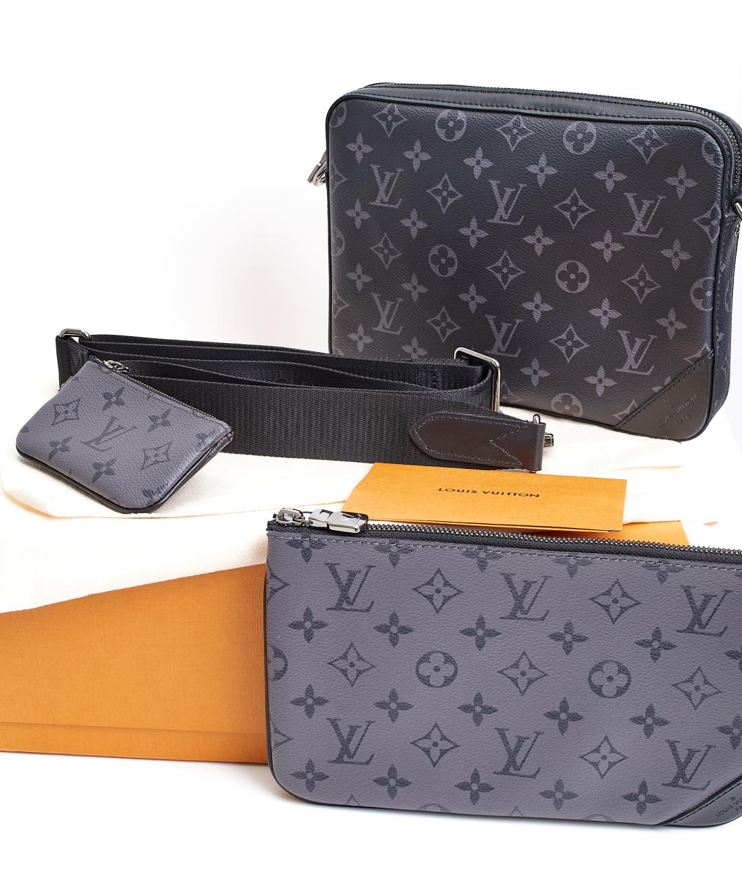 LOUIS VUITTON Черная кожаная сумка на плечо, фото 6