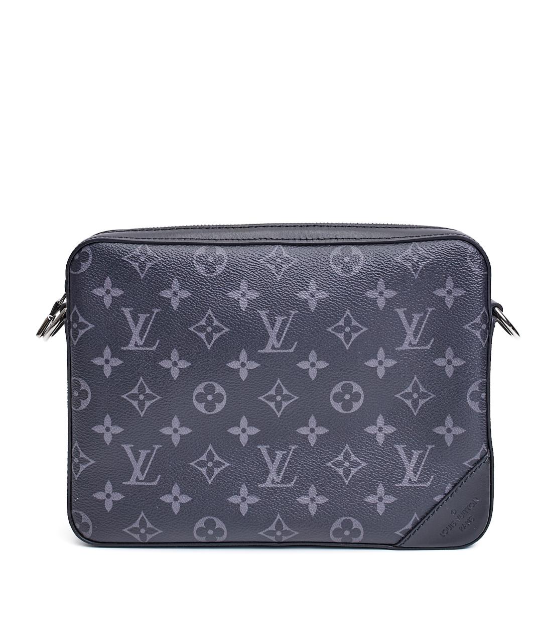 LOUIS VUITTON Черная кожаная сумка на плечо, фото 3
