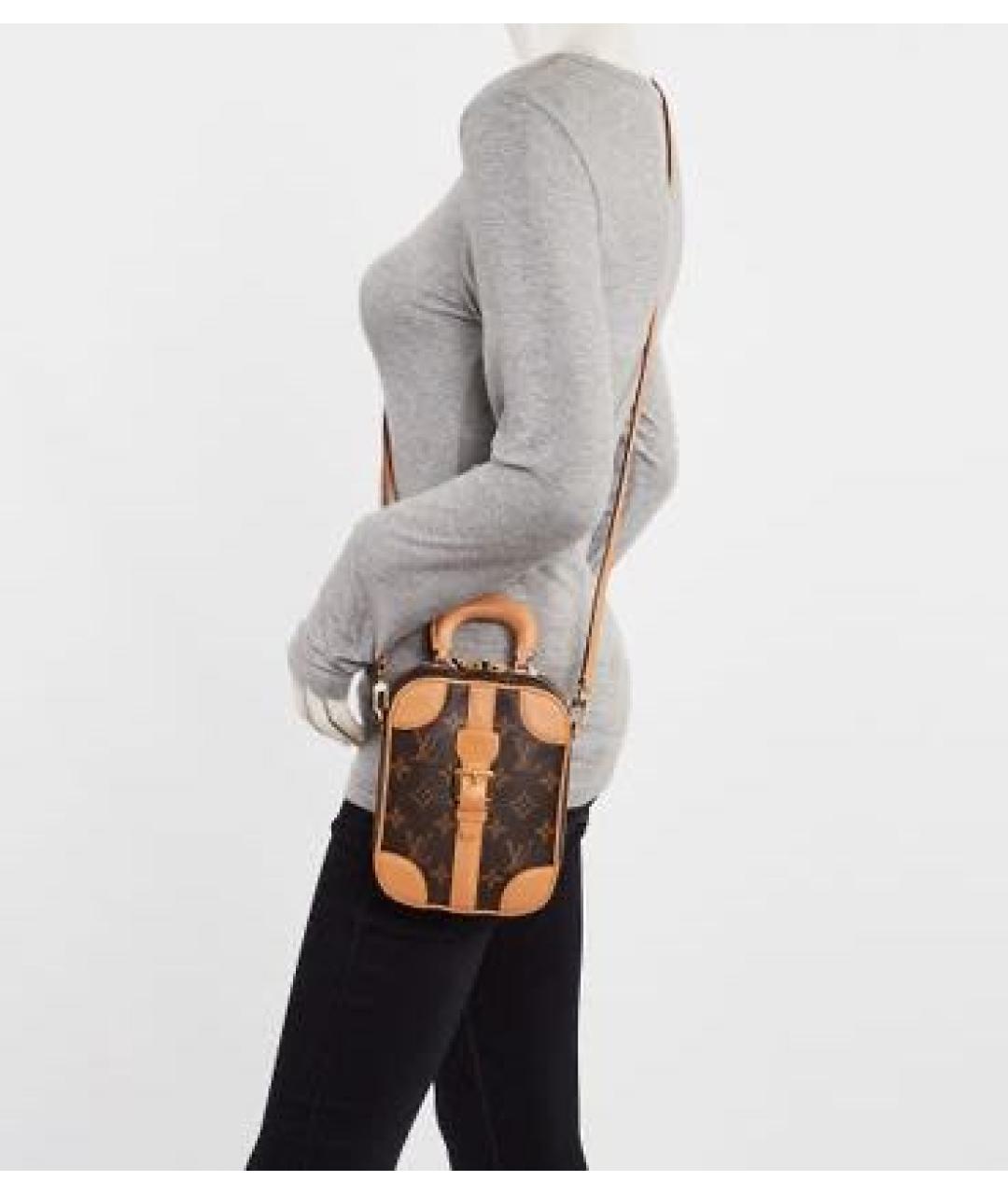 LOUIS VUITTON Коричневая кожаная сумка через плечо, фото 3