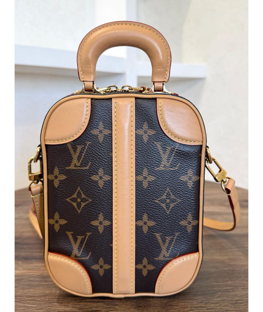 LOUIS VUITTON Коричневая кожаная сумка через плечо, фото 5
