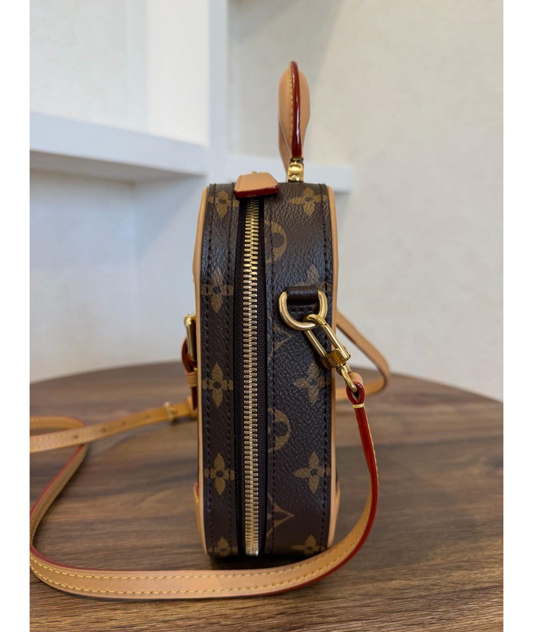 LOUIS VUITTON Коричневая кожаная сумка через плечо, фото 8