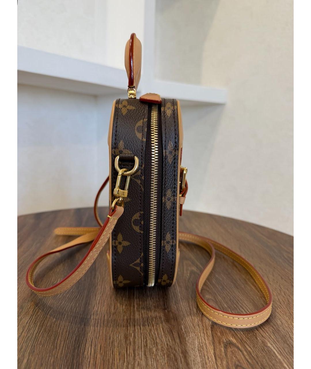 LOUIS VUITTON Коричневая кожаная сумка через плечо, фото 7