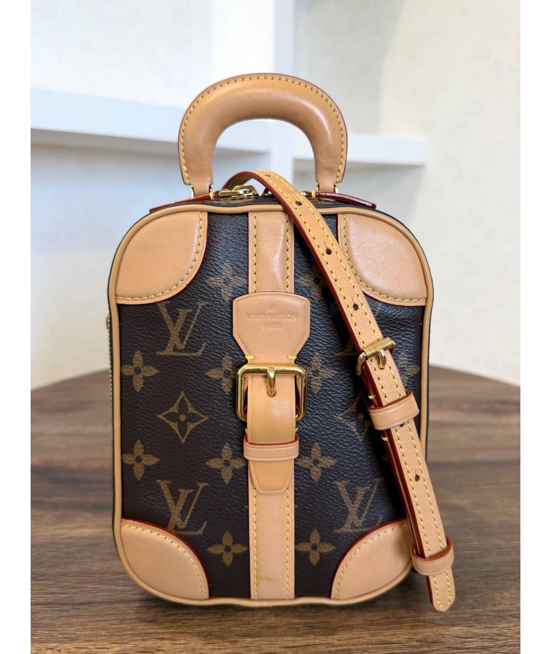 LOUIS VUITTON Коричневая кожаная сумка через плечо, фото 2