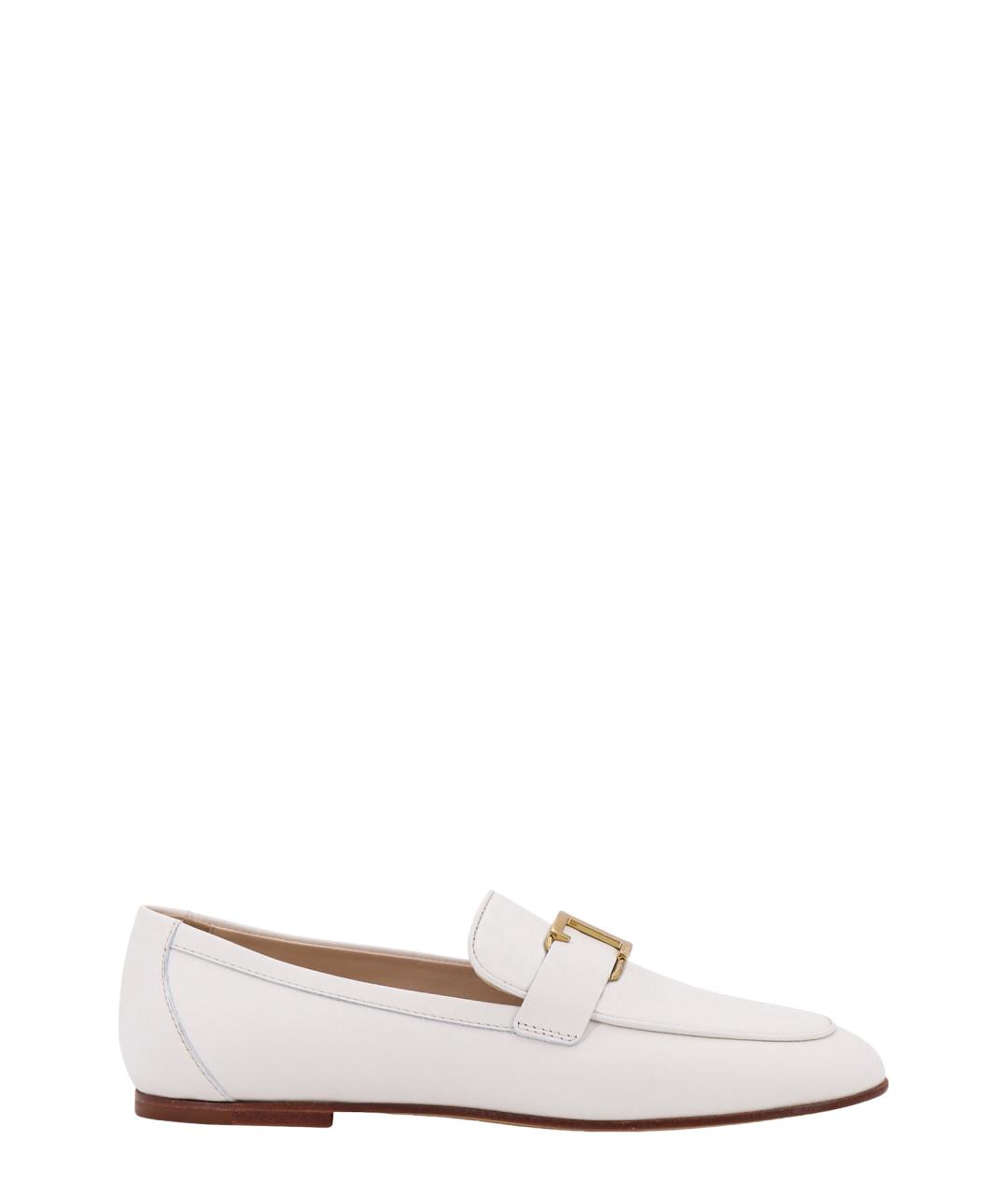 TOD'S Белые кожаные лоферы, фото 1