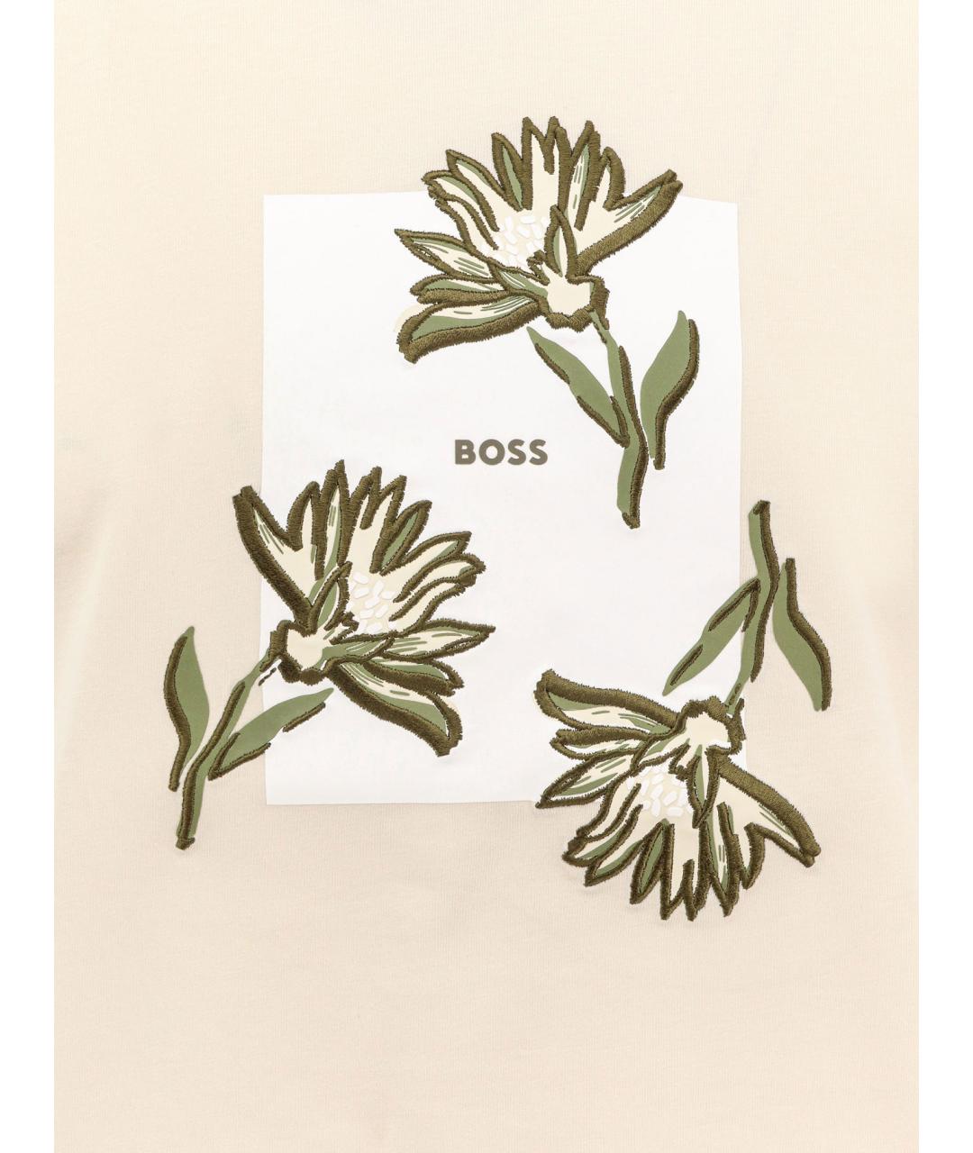 HUGO BOSS Бежевая хлопковая футболка, фото 3