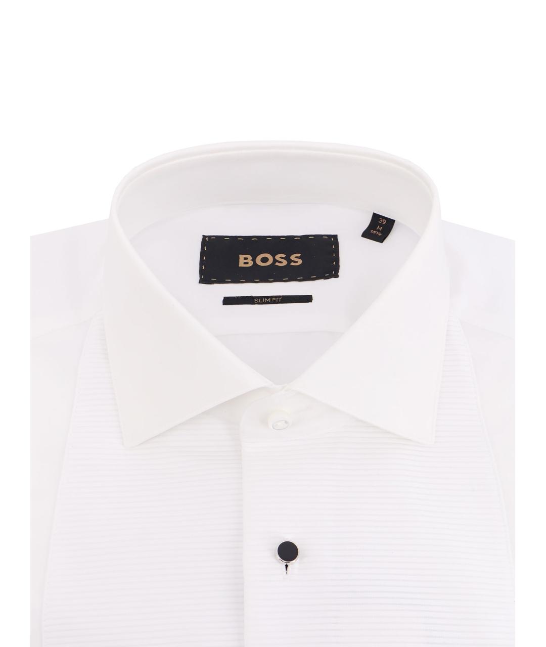 HUGO BOSS Белая хлопковая классическая рубашка, фото 2