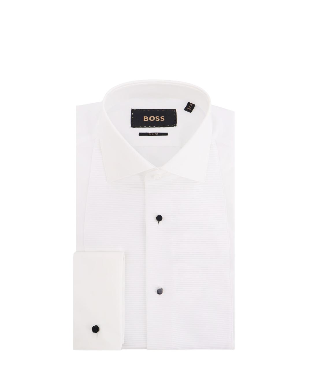 HUGO BOSS Белая хлопковая классическая рубашка, фото 1