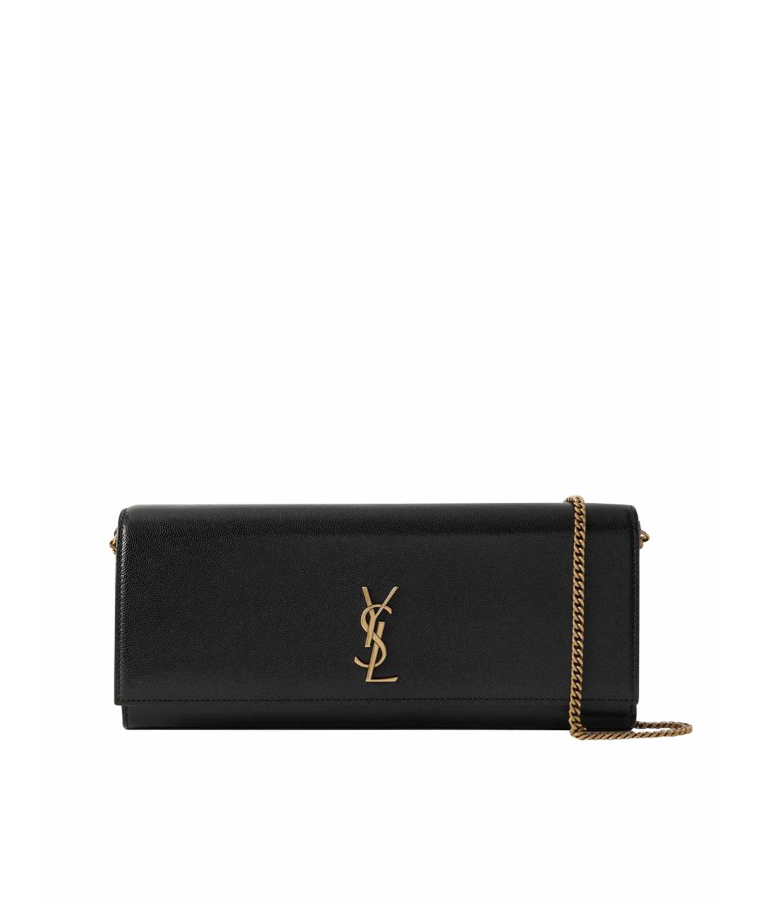SAINT LAURENT Черная кожаная сумка через плечо, фото 1