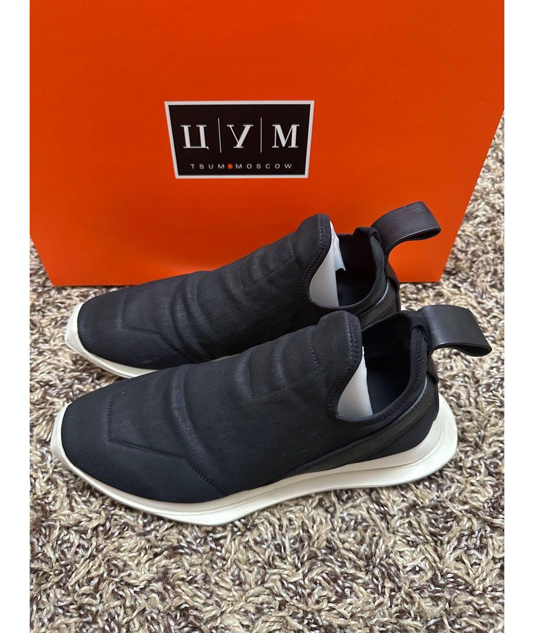RICK OWENS Черные низкие кроссовки / кеды, фото 3