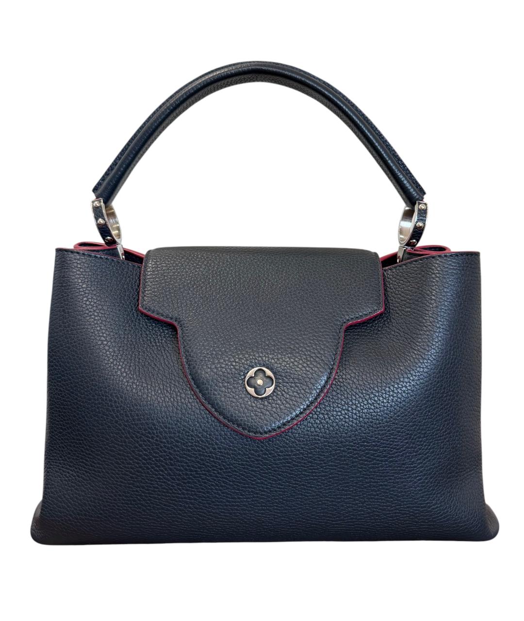 LOUIS VUITTON Темно-синяя кожаная сумка тоут, фото 1