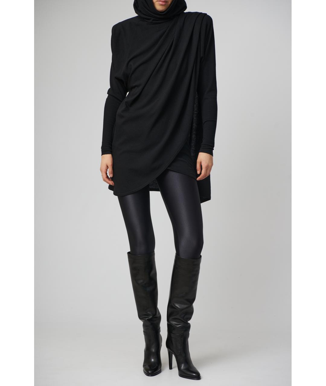 SAINT LAURENT Черное шерстяное повседневное платье, фото 5