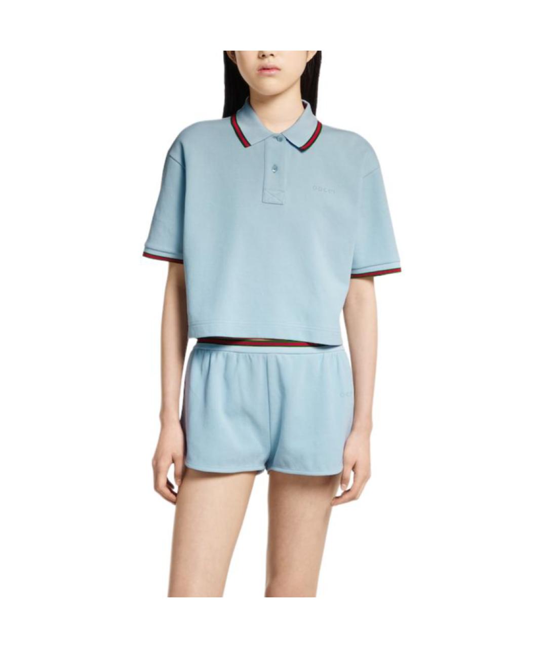 GUCCI Синяя хлопковая футболка, фото 2