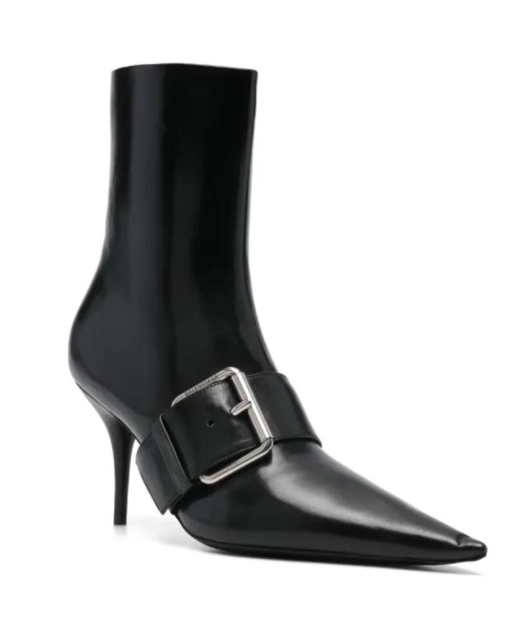 BALENCIAGA Черные кожаные ботильоны, фото 6