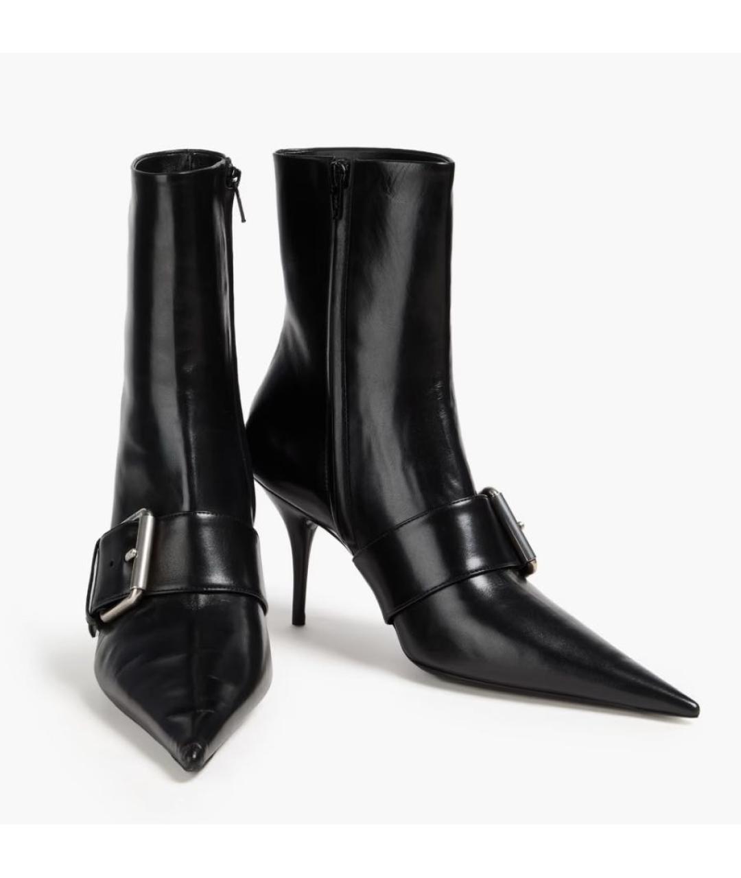 BALENCIAGA Черные кожаные ботильоны, фото 2