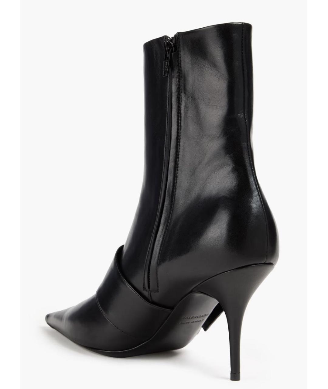 BALENCIAGA Черные кожаные ботильоны, фото 4