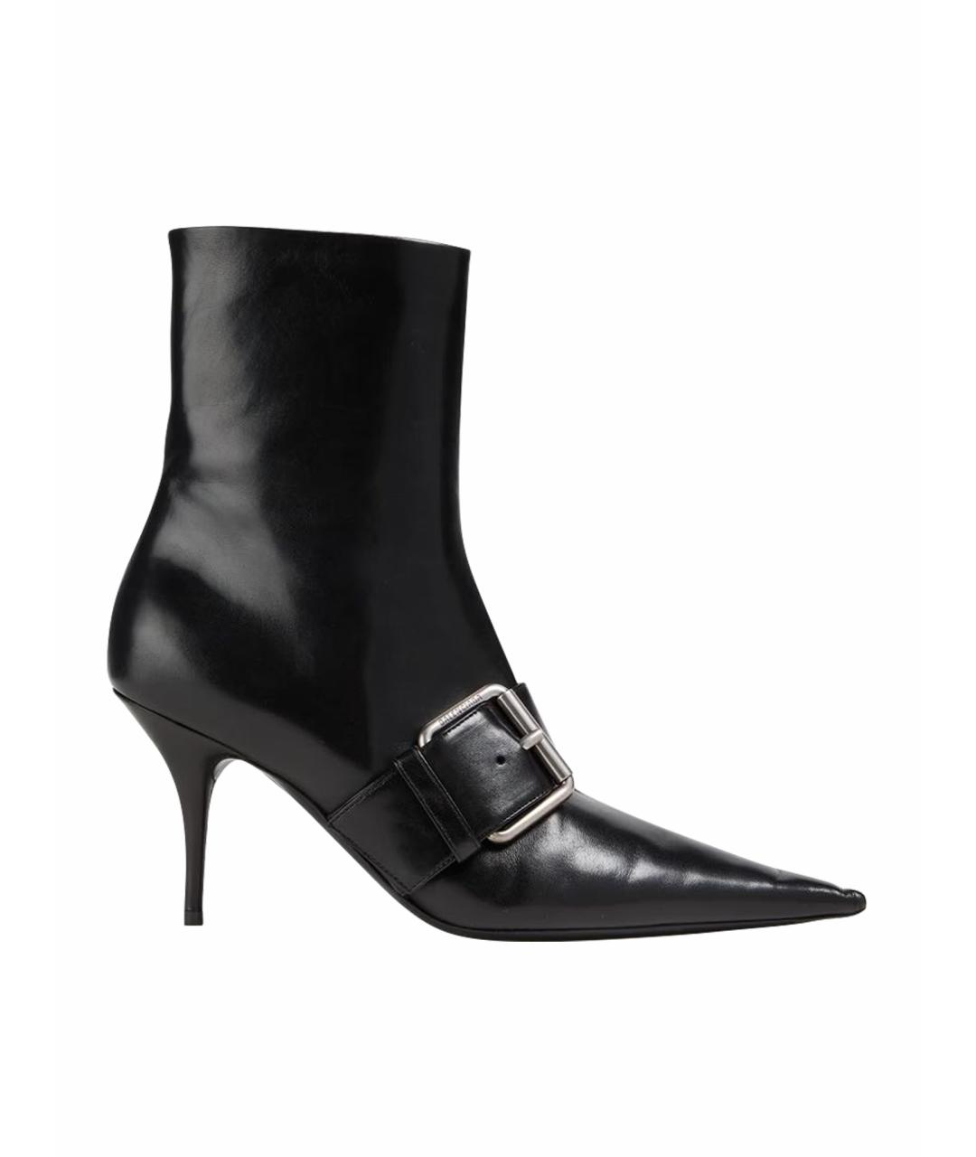 BALENCIAGA Черные кожаные ботильоны, фото 9