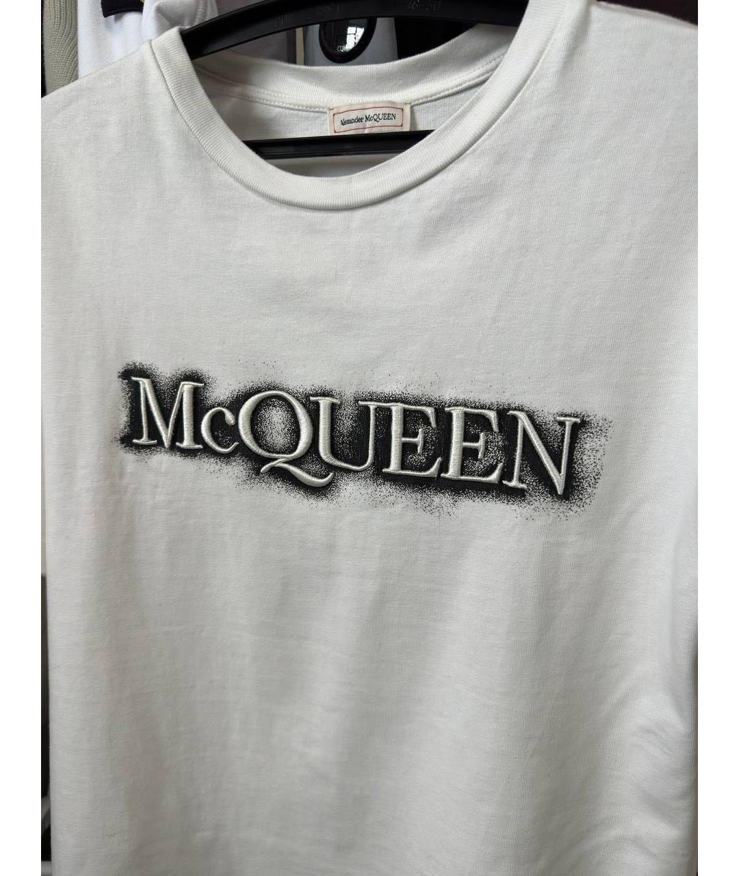 ALEXANDER MCQUEEN Белая хлопковая футболка, фото 2