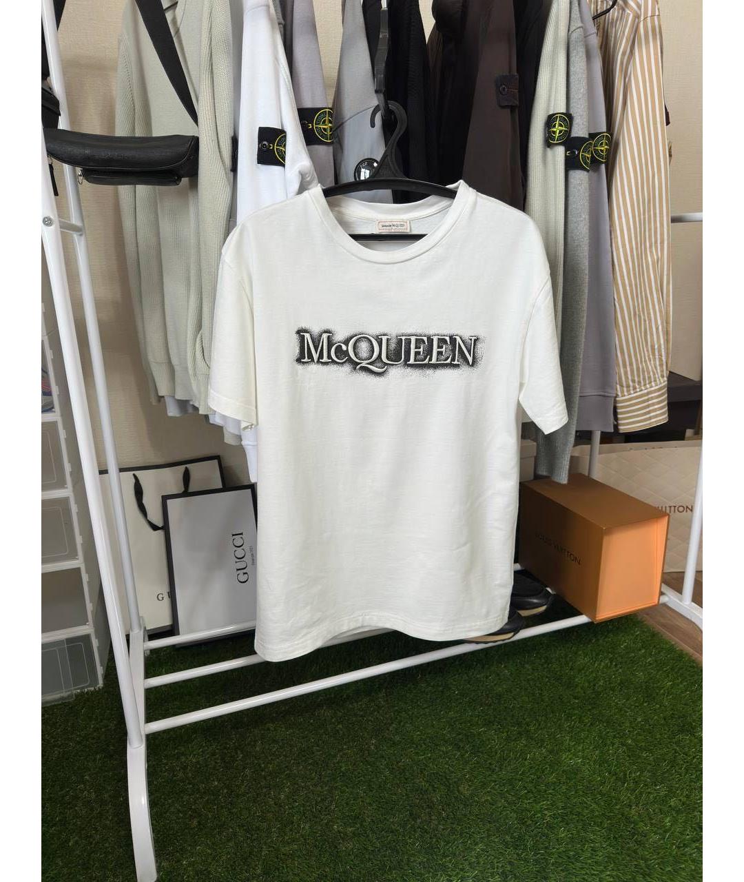 ALEXANDER MCQUEEN Белая хлопковая футболка, фото 4