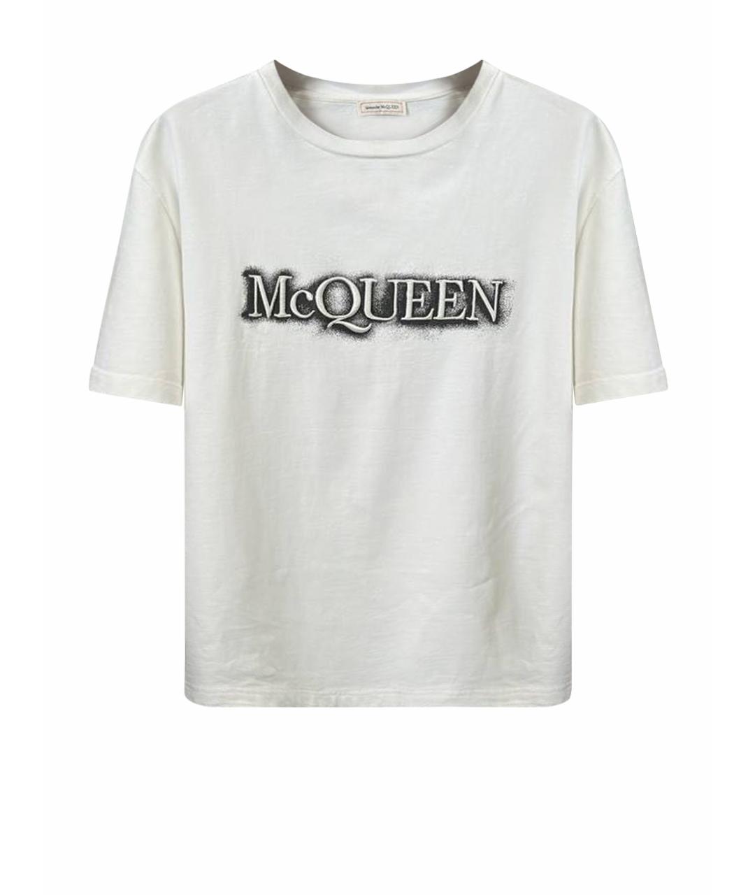 ALEXANDER MCQUEEN Белая хлопковая футболка, фото 1