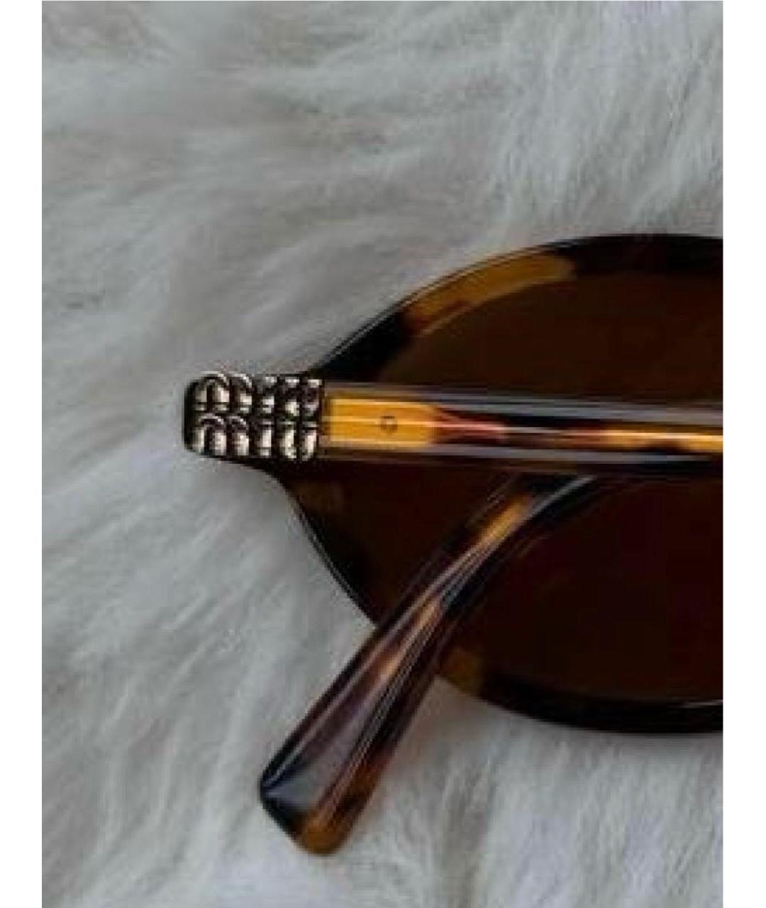 MIU MIU Коричневые пластиковые солнцезащитные очки, фото 3