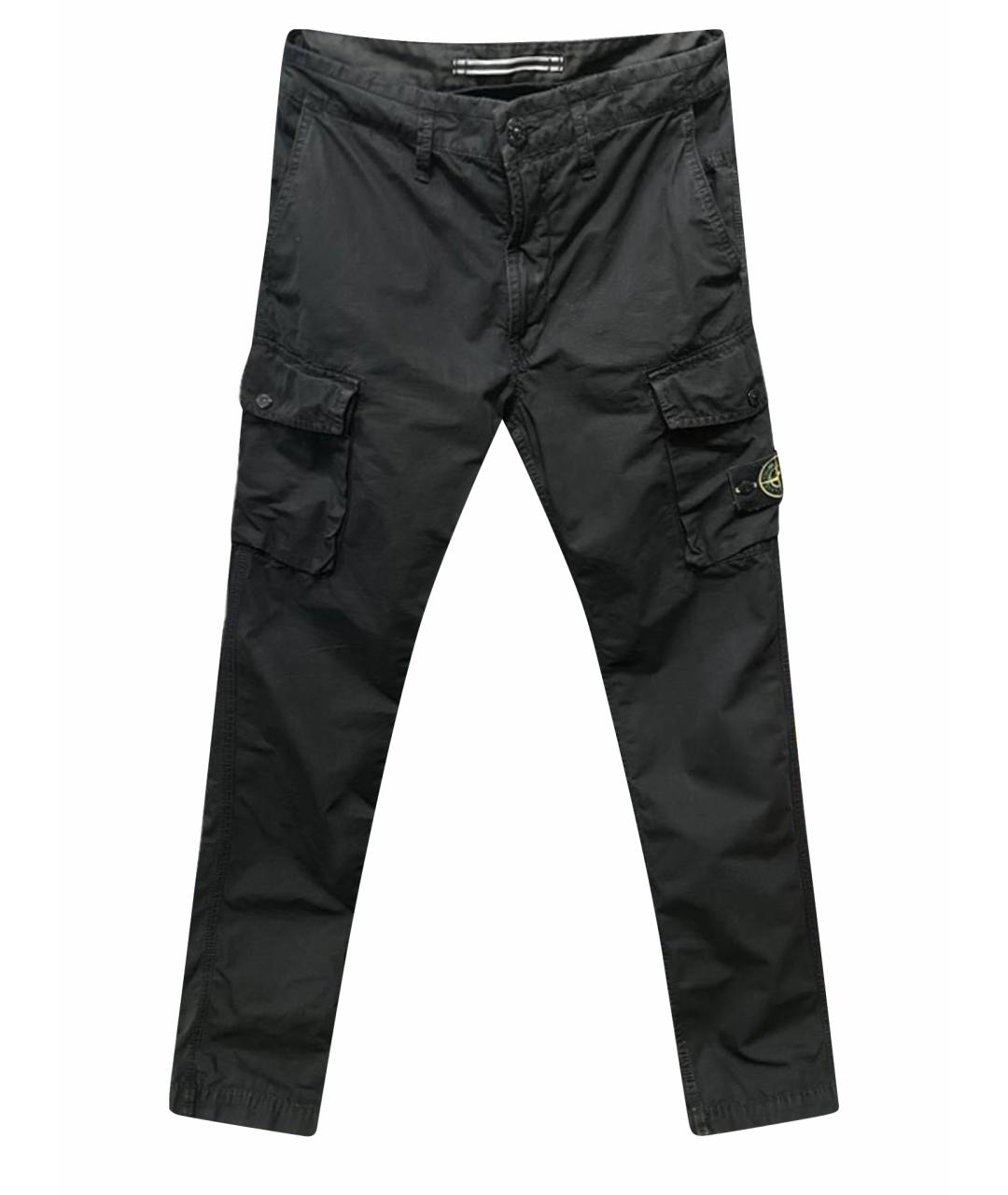 STONE ISLAND Черные хлопко-эластановые повседневные брюки, фото 1