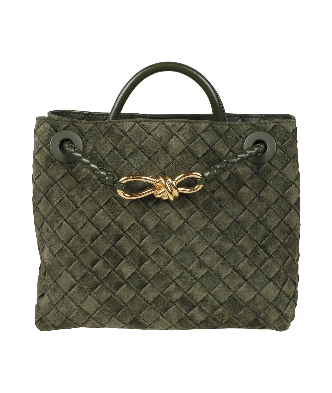 BOTTEGA VENETA Зеленая замшевая сумка тоут, фото 1