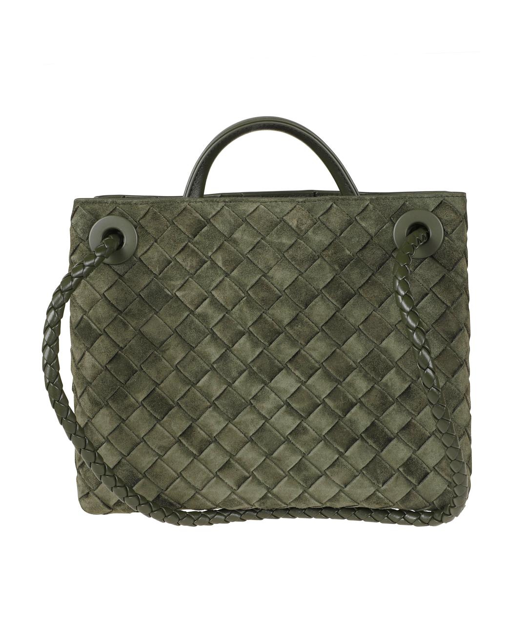BOTTEGA VENETA Зеленая замшевая сумка тоут, фото 2