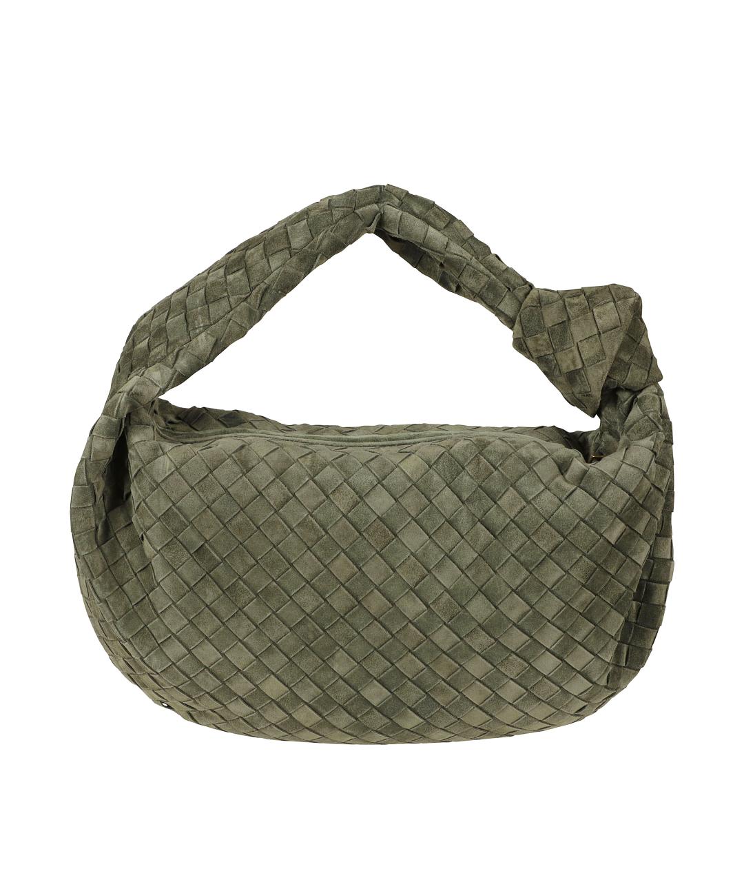 BOTTEGA VENETA Зеленая замшевая сумка с короткими ручками, фото 2