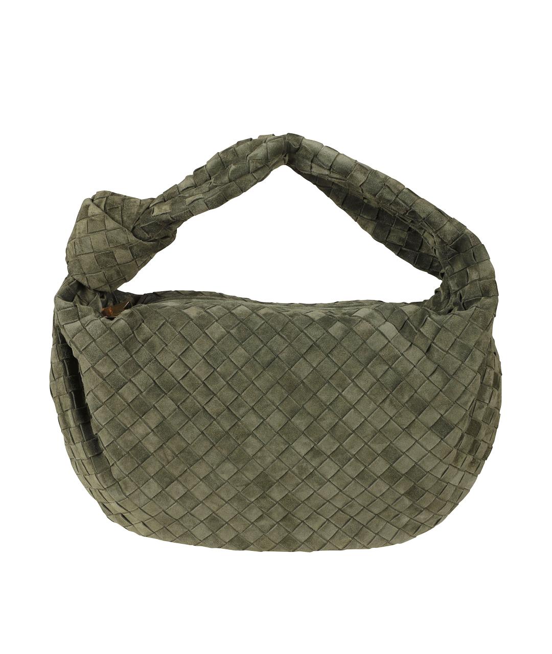 BOTTEGA VENETA Зеленая замшевая сумка с короткими ручками, фото 1