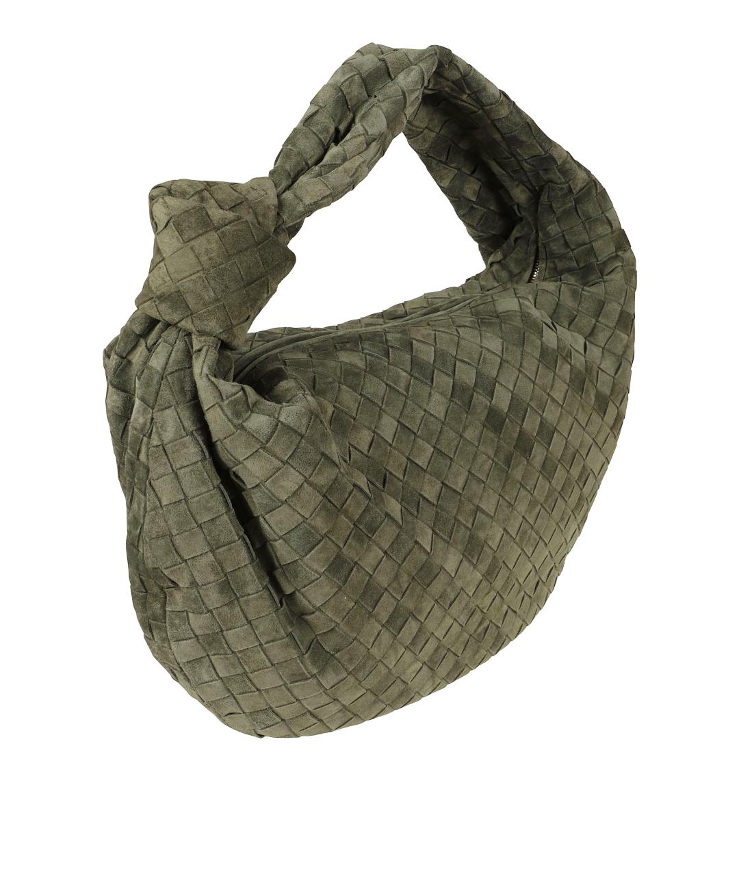 BOTTEGA VENETA Зеленая замшевая сумка с короткими ручками, фото 3