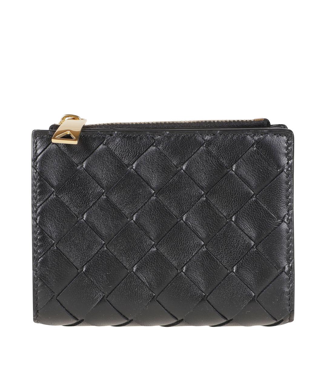 BOTTEGA VENETA Черный кожаный кошелек, фото 1